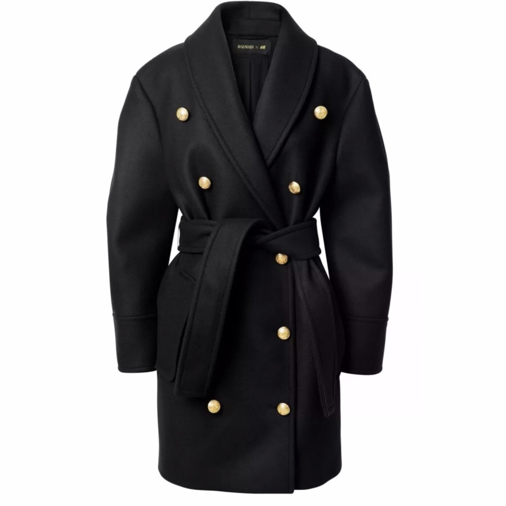 BALMAIN x H&M. Wide-cut, double-breasted coat